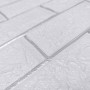 Самоклеюча 3D панель цегла біла смужка срібло 700х770х5мм (100-5) SW-00000753
