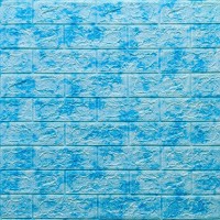 Самоклеюча 3D панель Sticker wall мармур блакитний 65, 700x770x5мм