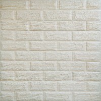 Самоклеюча 3D панель Sticker wall бежева смужка 184, 700x770x6мм