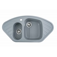 Гранітна мийка для кухні Platinum 9250UW LARGO глянець Сірий металік