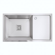 78*44 L Мийка нержавійка Platinum Handmade (один отвір,квадратний сифон.3,0/1,0)