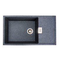 Гранітна мийка для кухні Platinum 8650 DIAMOND матова (графіт)