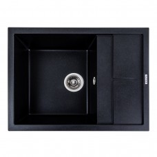 Гранітна мийка для кухні Platinum 6550 LOTOS матовий Чорний металік