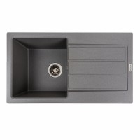 Гранітна мийка для кухні Platinum 7843 SOLID матовий Сірий мусон
