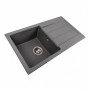 Гранітна мийка для кухні Platinum 7843 SOLID матовий Сірий мусон