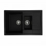 Гранітна мийка для кухні Platinum 7850W TOSKANA матова Чорний металік