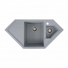 Гранітна мийка для кухні Platinum 9950 PANDORA матова Сірий металік