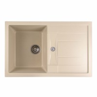 Гранітна мийка для кухні Platinum 7850 TROYA матова Айворі