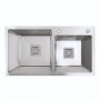 75*41 Мийка на дві чаші нержавійка Platinum Handmade HDB (квадратний сифон, 3.0/1.0)
