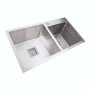 75*41 Мийка на дві чаші нержавійка Platinum Handmade HDB (квадратний сифон, 3.0/1.0)