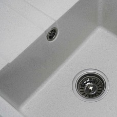 Гранітна мийка для кухні Platinum 5851 ARIA матова Біла в крапку