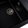 Гранітна мийка для кухні Platinum 7950 Selena матова Чорний металік
