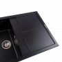 Гранітна мийка для кухні Platinum 7950 Selena матова Чорний металік