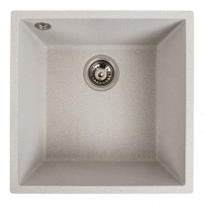 Гранітна мийка для кухні Platinum 4040 RUBA матова біла в крапку