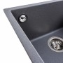 Гранітна мийка для кухні Platinum 4040 RUBA матовий сірий мусон