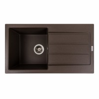 Гранітна мийка для кухні Platinum 7843 SOLID матова Темна скеля