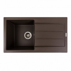 Гранітна мийка для кухні Platinum 7843 SOLID матова Темна скеля