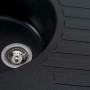 Гранітна мийка для кухні Platinum 7750 LIRA матова Чорний металік