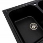 Гранітна мийка для кухні Platinum 7950 Equatoria глянець Чорний (Gold)
