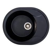 Гранітна мийка для кухні Platinum 5847 ONYX матова (чорна)