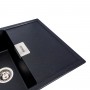 Гранітна мийка для кухні Platinum 8650 DIAMOND матова (чорний металік)
