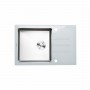 Кухонна мийка Platinum Handmade WHITE GLASS 780х510х200