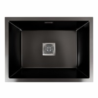 Кухонна мийка Platinum Handmade PVD чорна монтаж під столешню HSB (квадратний сифон 3,0/1,0)
