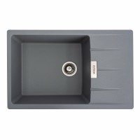 Гранітна мийка для кухні Platinum 7749 ROMA матова Сірий металік