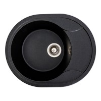 Гранітна мийка для кухні Platinum 5847 ONYX матова (чорна Gold)