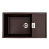 Гранітна мийка для кухні Platinum 8650 DIAMOND матова (шоколад)