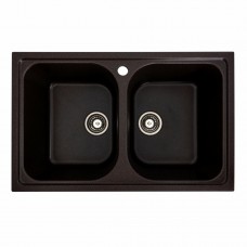 Гранітна мийка для кухні Platinum 7950 Equatoria глянець Шоколад