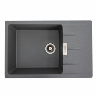 Гранітна мийка для кухні Platinum 7749 ROMA матова Сірий мусон