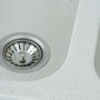 Гранітна мийка для кухні Platinum 7648W TWIN глянець Біла в крапку