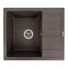 Гранітна мийка для кухні Platinum 5851 ARIA матова Темна скеля