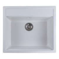 Гранітна мийка для кухні Platinum 5751 NIKA глянець Білосніжна