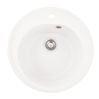 Гранітна мийка для кухні Platinum 510 LUNA матова Білосніжна
