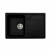 Гранітна мийка для кухні Platinum 7850 VERONA матова Чорний металік