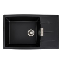 Гранітна мийка для кухні Platinum 7749 ROMA матова (чорна)
