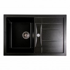 Гранітна мийка для кухні Platinum 7850 TROYA матова Чорна GOLD