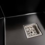 Мийка PVD Black Platinum Handmade 78*50B R (два отвори ,квадратний сифон 3.0/1.0)