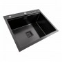 Кухонна мийка 60*50 PVD чорна Platinum Handmade з підставкою для ножів