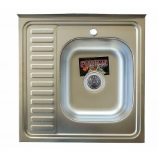 Кухонна мийка з нержавіючої сталі Platinum ДЕКОР 6060 L (0,7/160 мм)