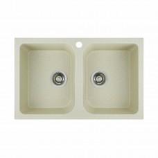 Гранітна мийка для кухні Platinum 7648W TWIN глянець Пісок