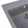 Гранітна мийка для кухні Platinum 5751 NIKA глянець Сіра