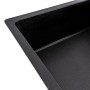 Гранітна мийка для кухні Platinum 7749 ROMA матова (чорний металік)
