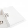 Гранітна мийка для кухні Platinum 8650 DIAMOND матова (біла в крапку)