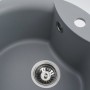 Гранітна мийка для кухні Platinum 480 TURAS матова Сірий металік