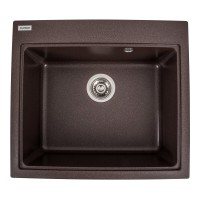 Гранітна мийка для кухні Platinum 5852 VESTA матова Мокко