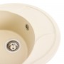 Гранітна мийка для кухні Platinum 5847 ONYX матова (айворі)