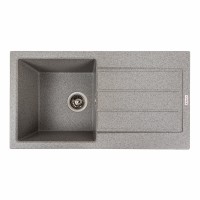 Гранітна мийка для кухні Platinum 7843 SOLID матовий Сірий